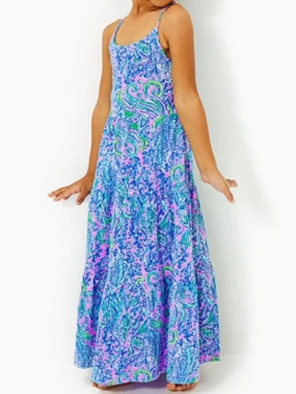 Lilly Pulitzer Kids' Harleigh Maxi Dress in the We Mermaid It Pattern Large